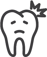 辛そうな歯のイメージイラスト